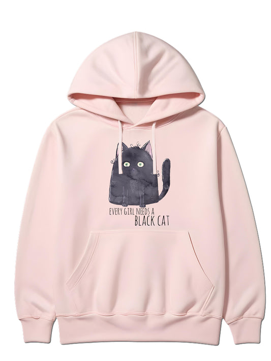 Every girl needs a black cat - Hoodie dugi rukavi