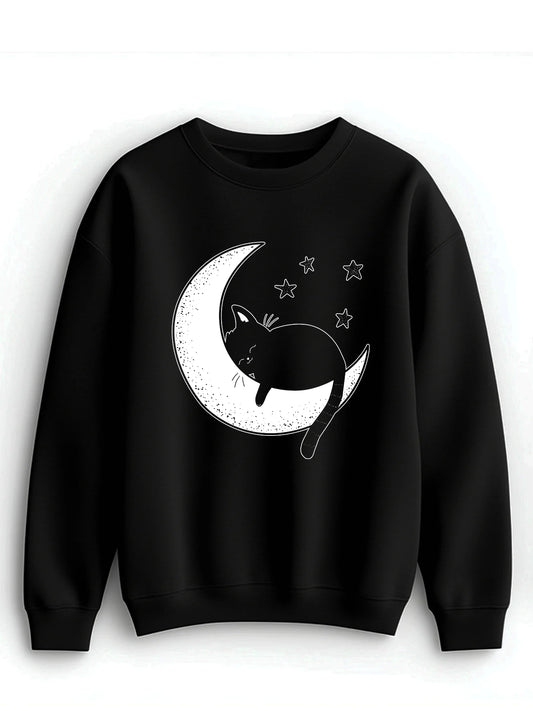 Cat and moon - Majica dugi rukavi