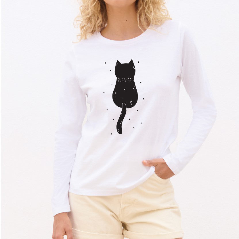 Cat back - Pamučna majica dugi rukavi