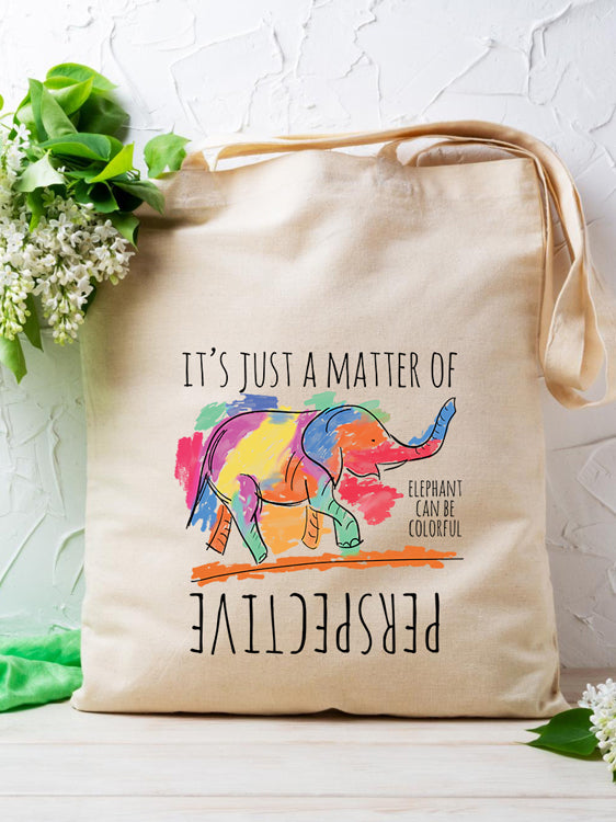 Elephant can be colorful - Platnena torba