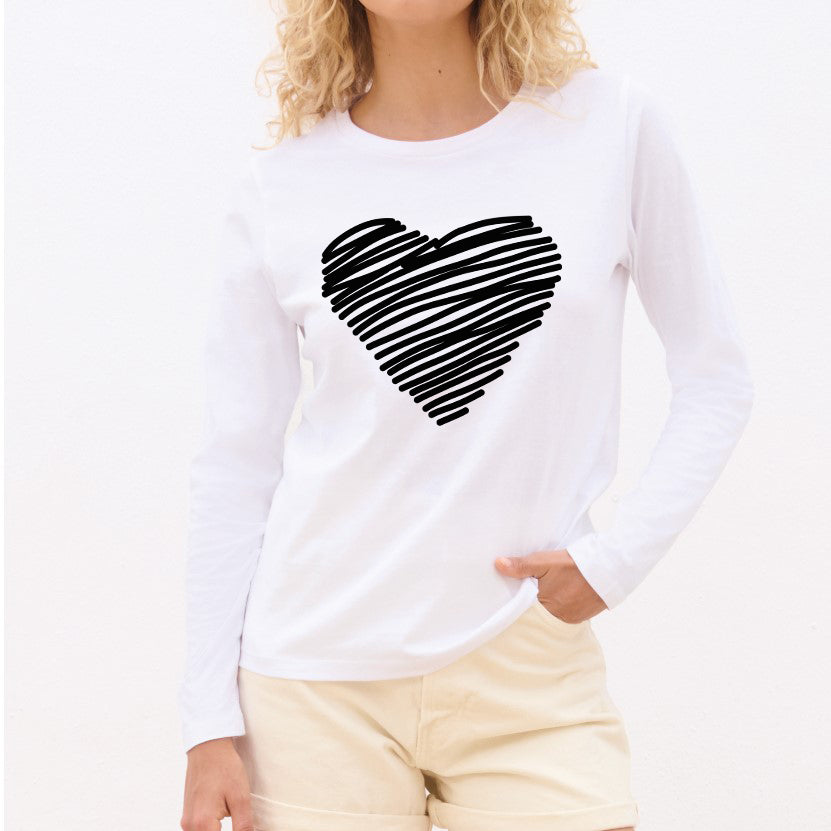 Heart - Pamučna majica dugi rukavi