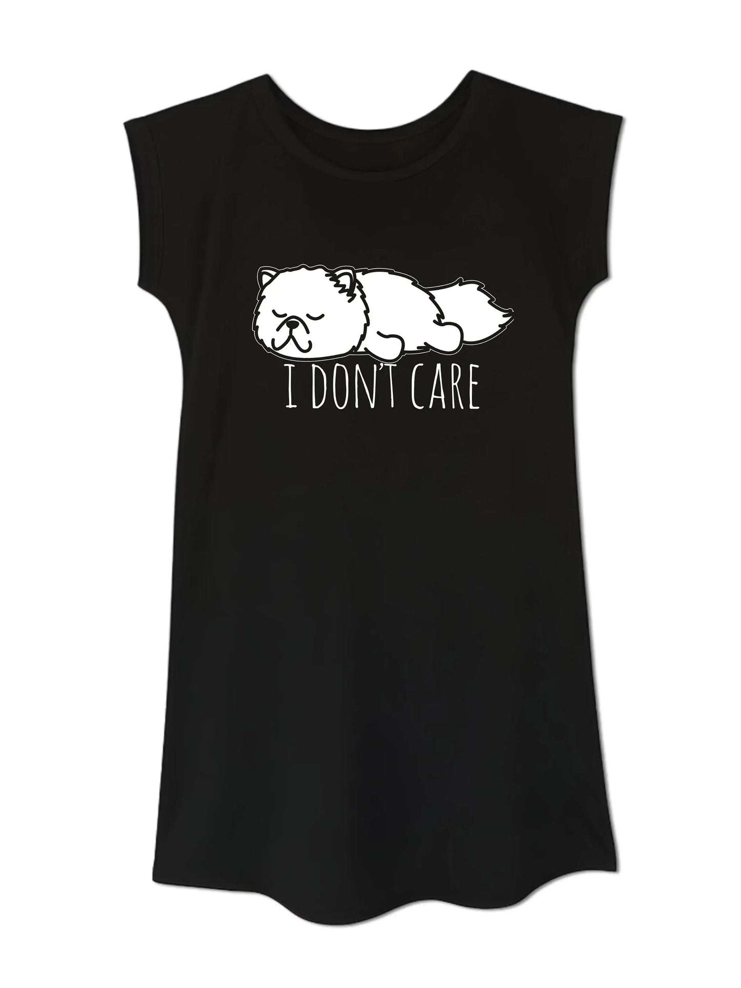 I don't care - Tunika kratki rukavi crna S/M
