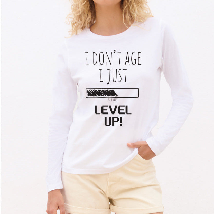 I don't age, I just level up - Pamučna majica dugi rukavi