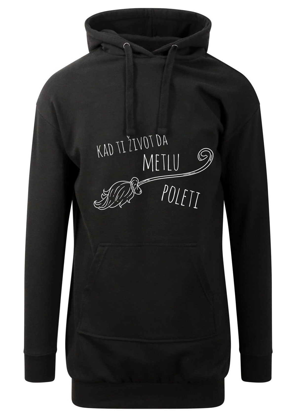 Kad ti život da metlu, poleti - Hoodie haljina crna M