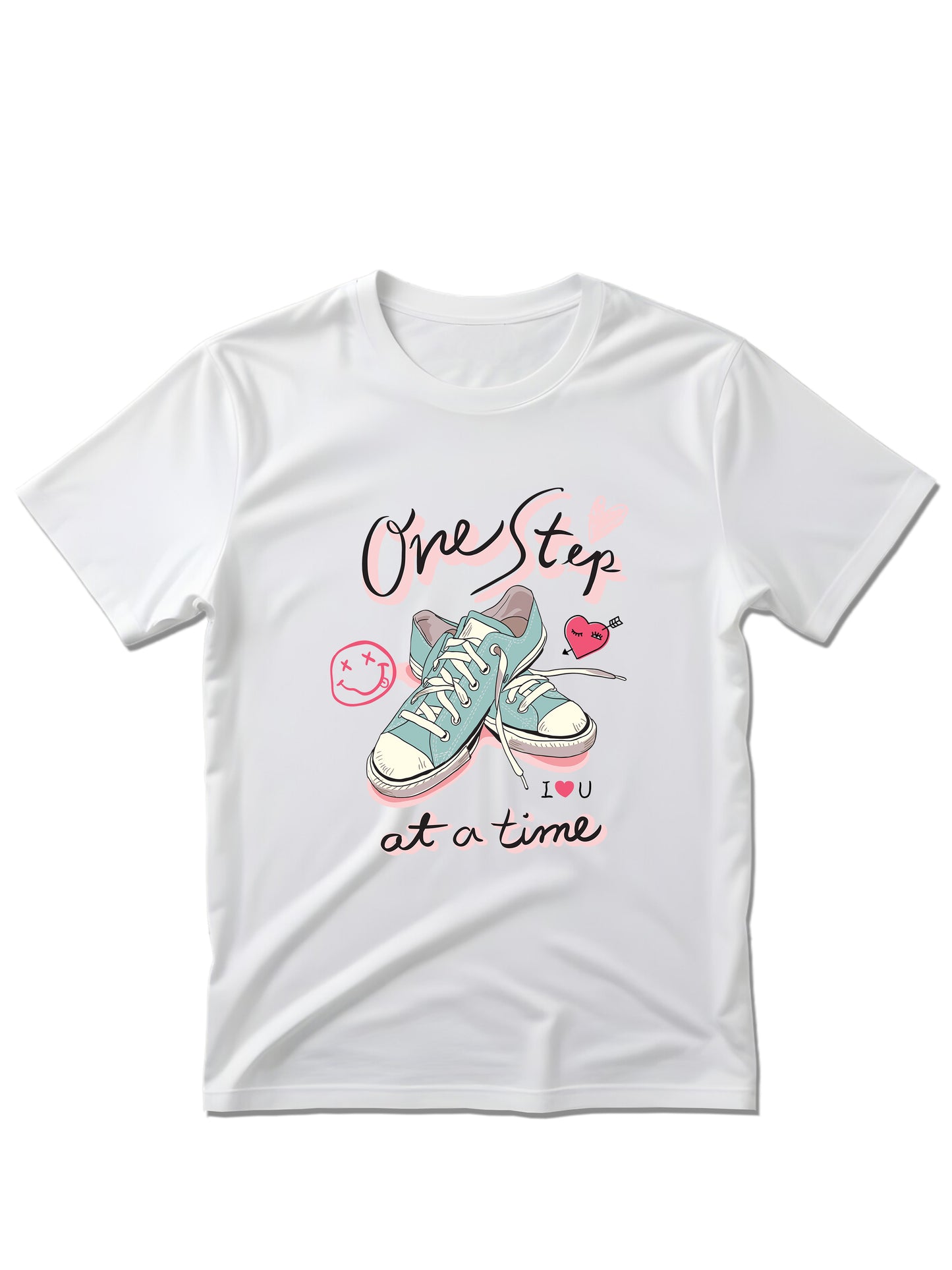 One step at a time - Majica kratki rukavi bijela L