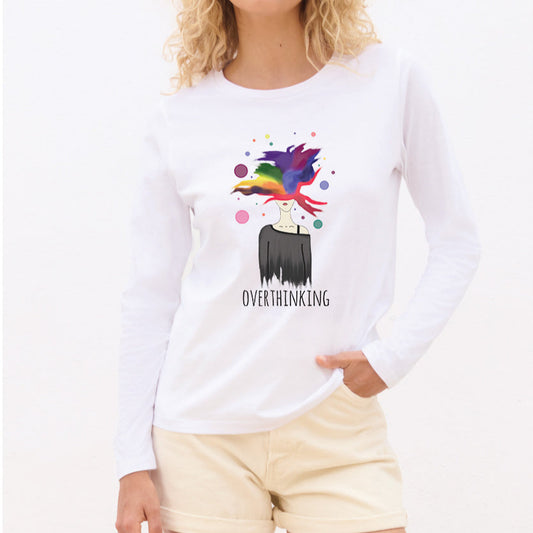 Overthinking - Pamučna majica dugi rukavi