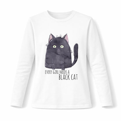 Every girl needs black cat - Pamučna majica dugi rukavi