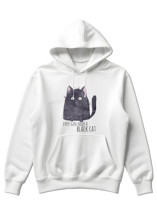 Every girl needs a black cat - Hoodie dugi rukavi