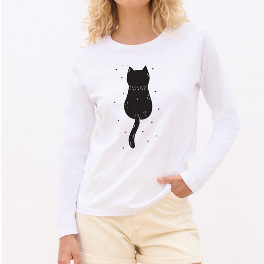 Cat back - Pamučna majica dugi rukavi