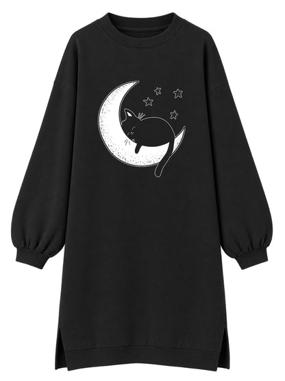 Cat and moon - Tunika dugi rukavi