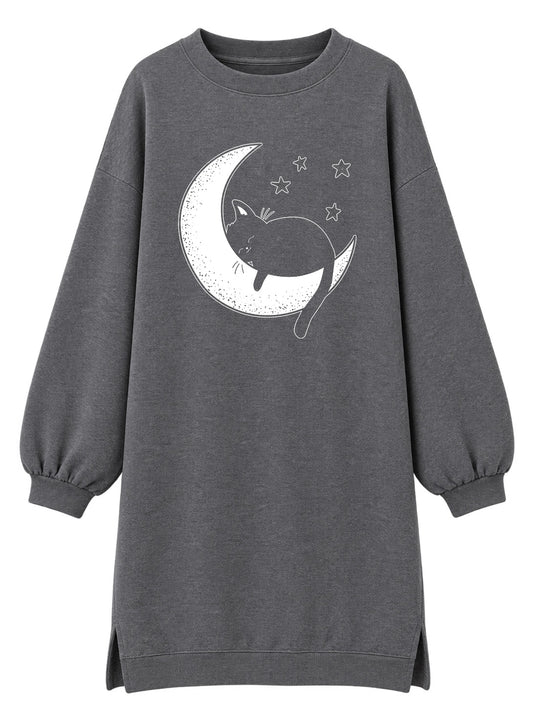 Cat and moon - Tunika dugi rukavi