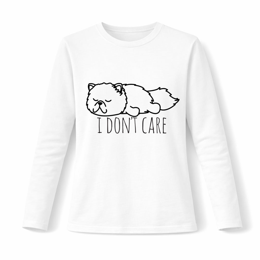 I don't care - Pamučna majica dugi rukavi