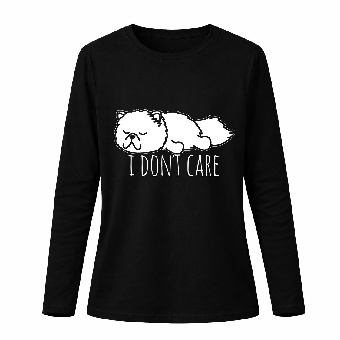 I don't care - Pamučna majica dugi rukavi