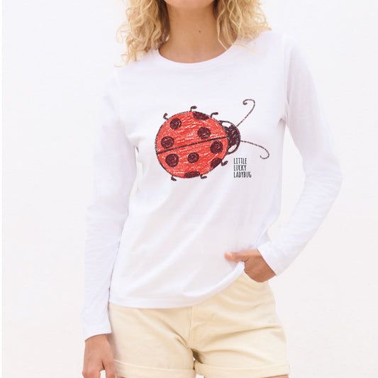 Little lucky ladibug - Pamučna majica dugi rukavi
