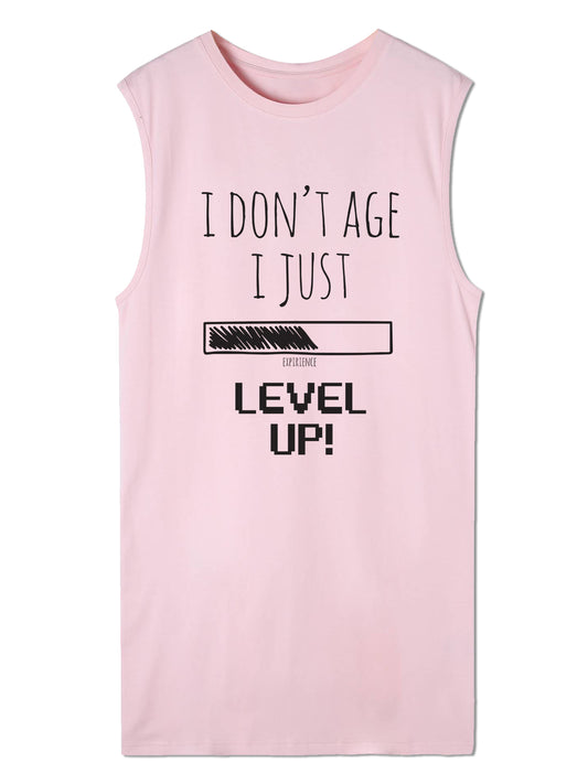 I don't age, I just level up - Haljina bez rukava roza