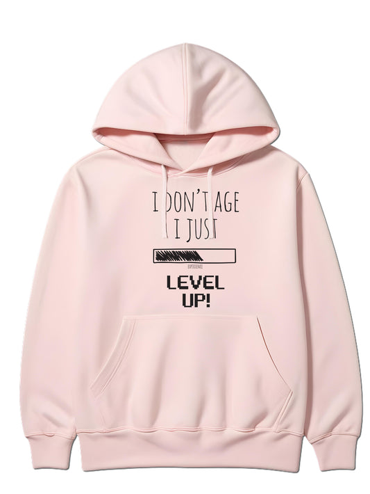 I don't age I just level up - Hoodie dugi rukavi roza XL